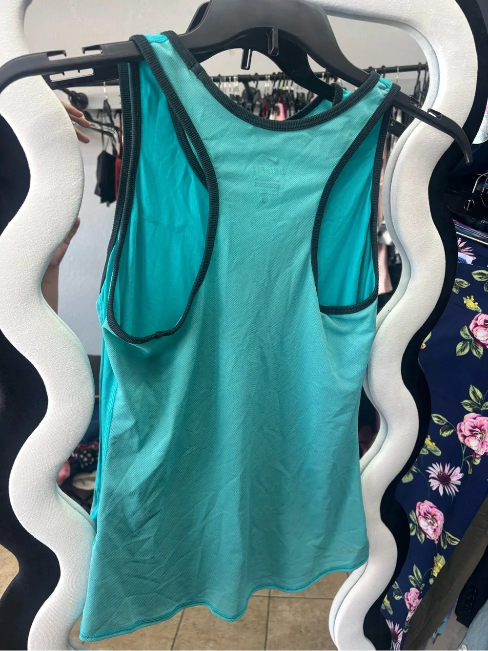 Nike Teal Athletic Tank Top with Black Trim